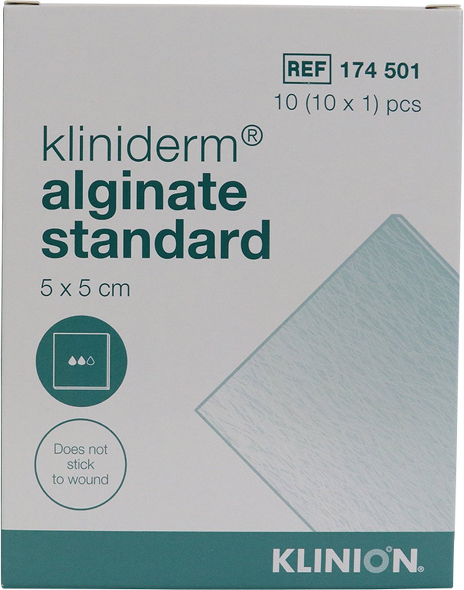 Goedkoopste Kliniderm alginaat wondverband, 5x5cm, 10 stuks