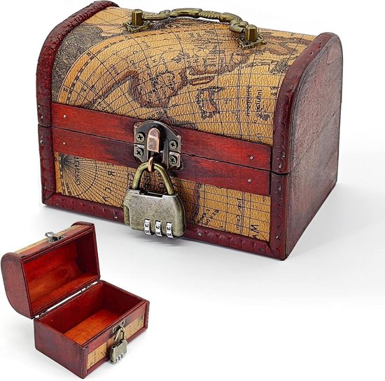 Brynnberg Schatkist groot met slot 40x20x22cm houten kist piratenkist
