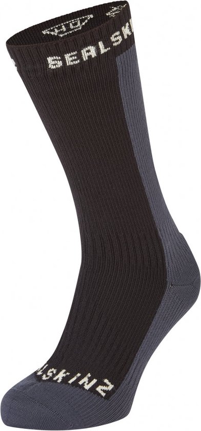 SEALSKINZ Waterdichte Weer Mid Lengte Sok Unisex Volwassene, Donkergrijs, Large