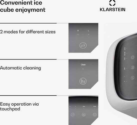 Klarstein Sparkice Ijsblokjesmachine - 2 Modi - Automatische reiniging 15 kg per 24 uur - Wit van Klarstein — afbeelding 5