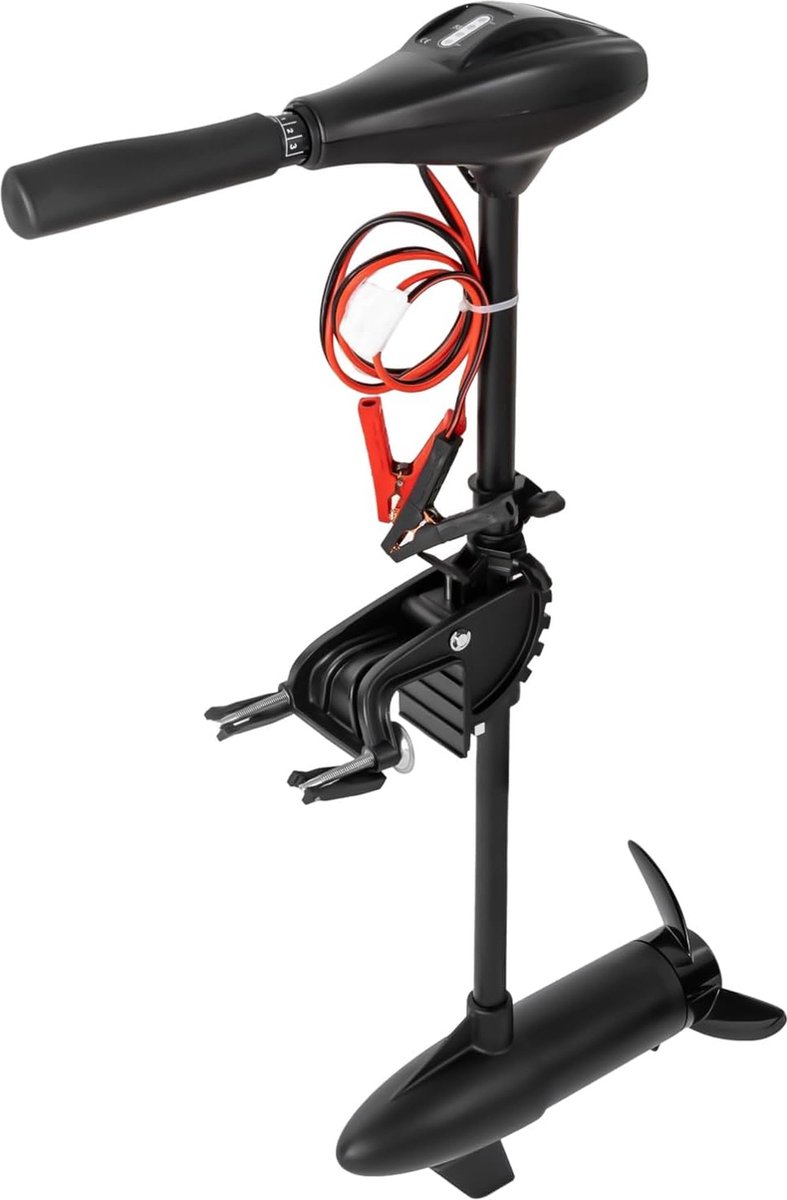 Electromotor - Vaarbewijsvrije Motor - Buitenboordmotor - Fluistermotor - Voor Boot en Sloep - 10LED Displays - 24V - Vooruit/Achteruit - 1500rpm - Zwart
