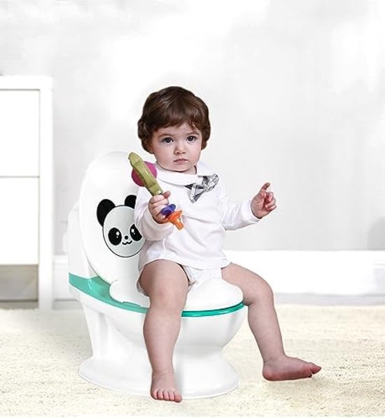 Baby Toilet Potje Realistisch Geluid Doorspoelen, Toilet Training voor Jongens en Meisjes, Stabiel, Comfortabel, Verwijderbaar Bakje. Ideaal eerste toilet. (groen) — afbeelding 2