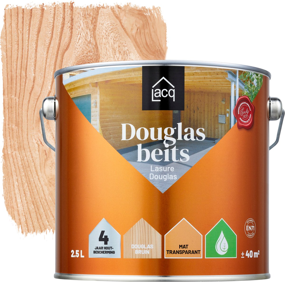 Lacq Douglas - Beits - Bruin - 2,5 L - Beits voor buiten