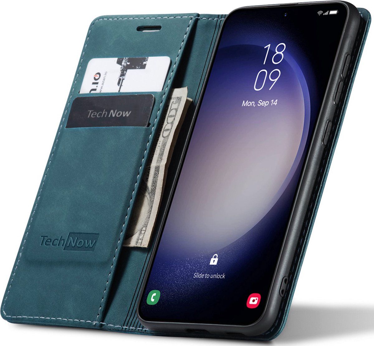 Hoesje geschikt voor Samsung Galaxy S24 FE - Book Case Leer Slimline Blauw