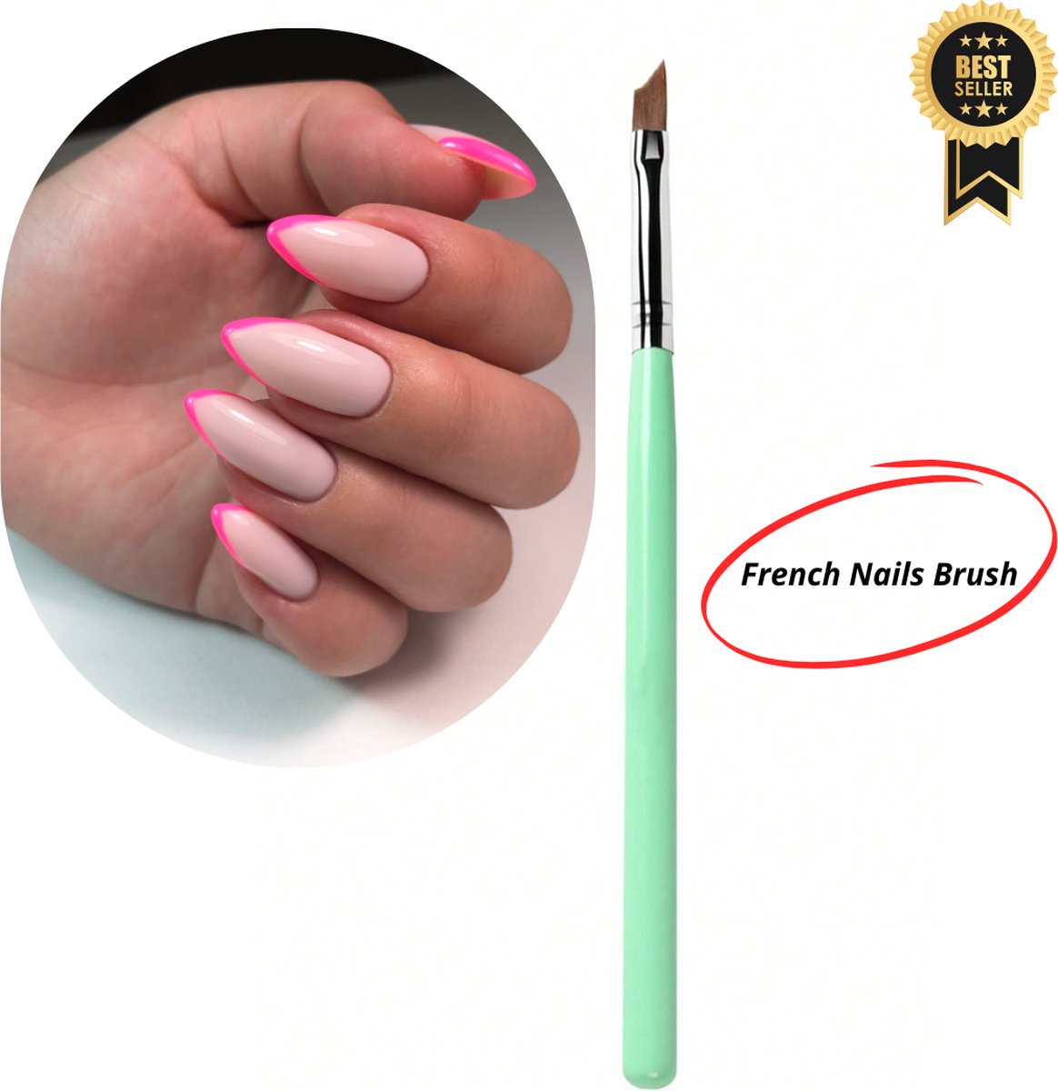 Goedkoopste GUAPÀ® Gel Penseel French Manicure | Nagel Penselen | Nail Art penselen | Nail Brush | Nepnagels | Gellak | Gelnagels | Builder Gel | French Manicure | Franse Nagel Tips | 1 x Groen Gel Penseel