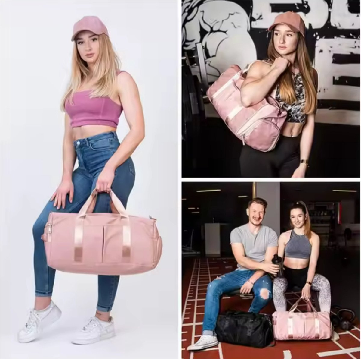 Loidou sporttas reistas voor vrouwen meisjes jongens, sporttas met groot schoenenvak, vak voor natte spullen, sport reistas, trainingstas, zwemtas voor reizen, gym, yoga, 44.5 cm x 19.8 cm x 24 cm