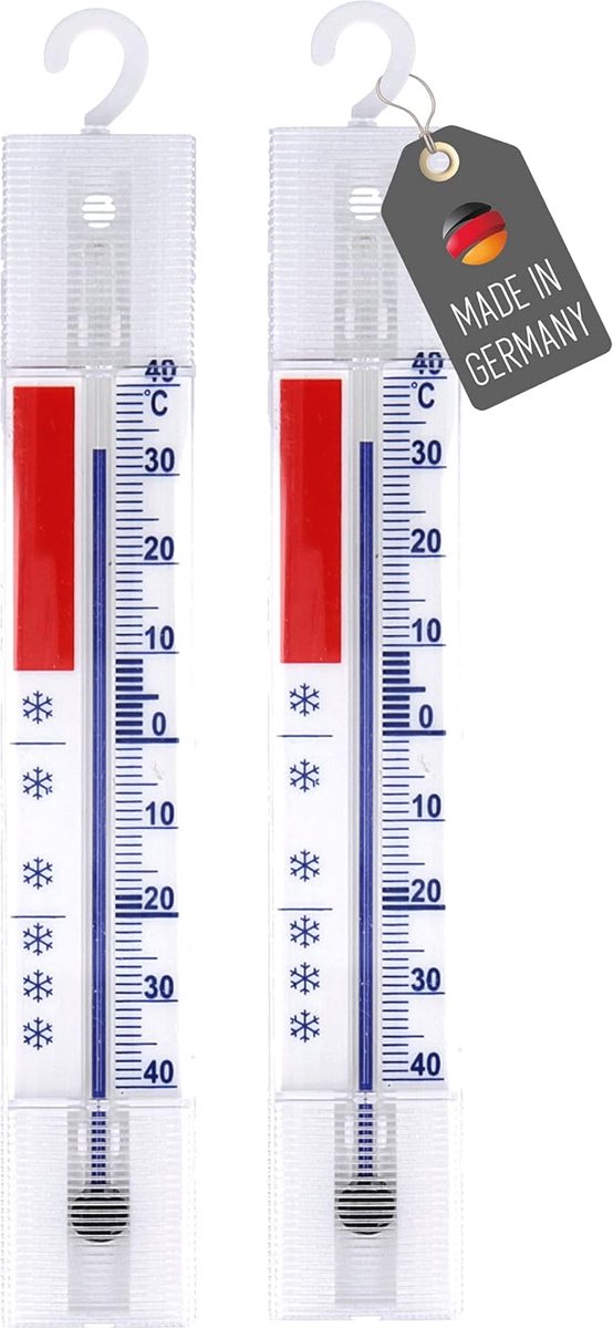 Koelkastthermometerset met haken voor vriezers en koelkasten - 2 stuks analoge thermometer