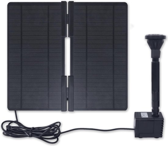 Zonne-energie Fontein voor Tuinvijver - Energie-efficiënte Mini Vijverpomp met Zonnepaneel en 4 Sproei-effecten