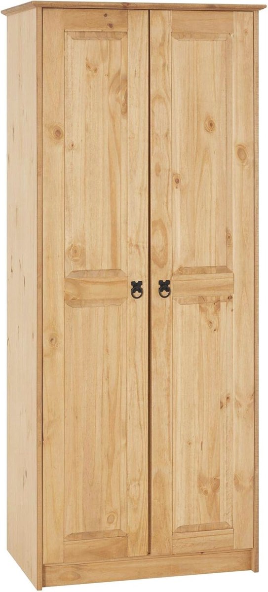 Goedkoopste Kledingkast in Mexico-stijl van massief grenenhout met 2 deuren