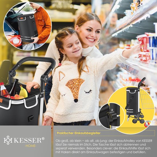 Beagles Shop & Go Boodschappen Trolley - Isolerend Koelvak - Inklapbaar
