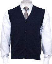 OLYMP mouwloos heren vest wol - V-hals - marine blauw -  Maat M