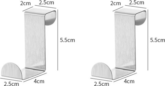 EPIN 3D | Ensemble de 2 supports de cuisine | Porte-serviettes | ACIER INOXYDABLE | Crochet de porte
