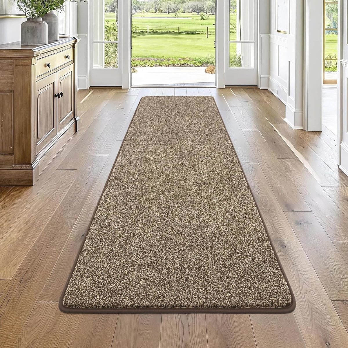 Goedkoopste Antislip Machinewasbare Lopers voor Hal - 60 x 180 cm - Bruine Vloermat voor Entree en Keuken