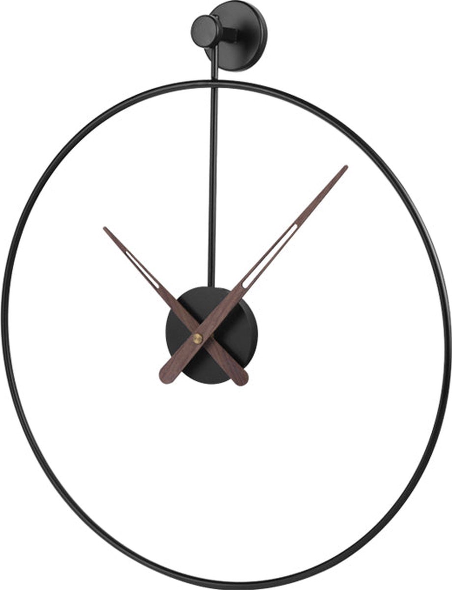 SensaHome Wandklok Rio - Luxe Klok Industrieel Design - Grote Wandklok van Metaal - Ø50cm - Zwart