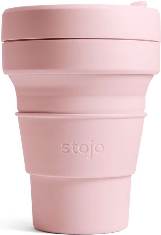 Foto: Stojo pocket cup koffie theebeker 355 ml herbruikbaar opvouwbaar carnation