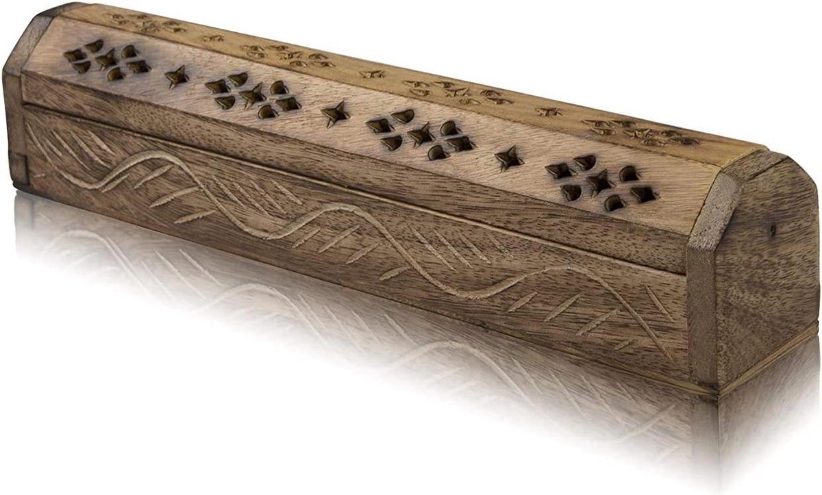 Wierookhouder / Wierook Houder Houten Stick & Cone Brander Houder Coffin - Organische Eco Vriendelijke Asvanger - Agarbatti Houder Voor Meditatie Yoga