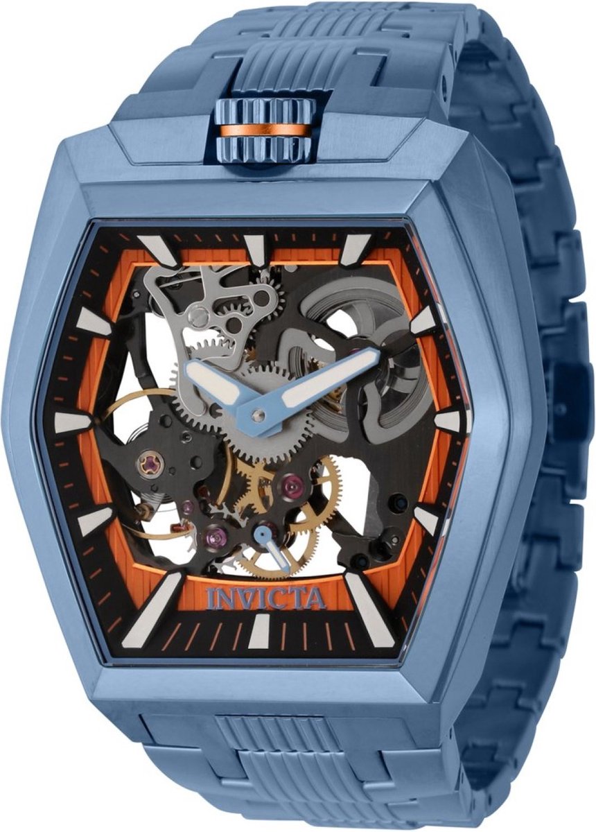 Invicta Akula 44016 Heren Horloge - Waterdicht - Analoog - Mechanisch Uurwerk - Roestvrij Staal met zwarte Wijzerplaat - 48mm
