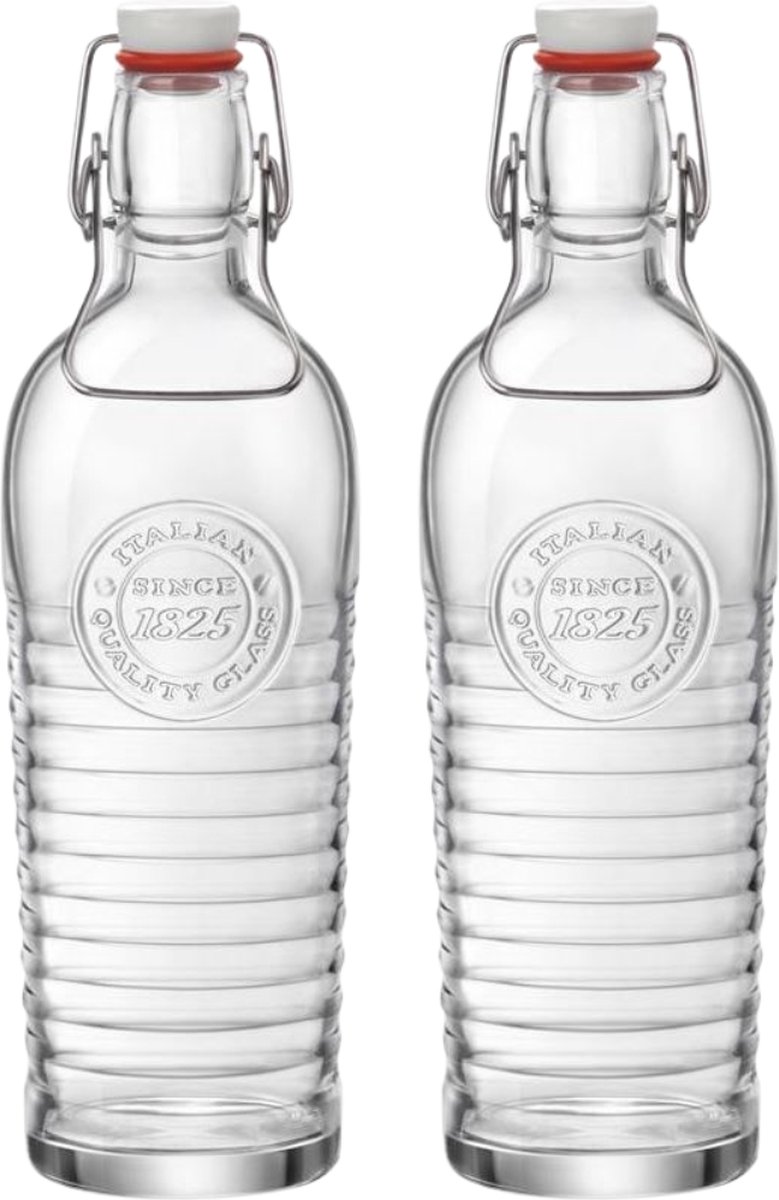 Bormioli Rocco Beugelflessen / Weckflessen Officina 1825 - Transparant - 1.2 liter - 2 stuks