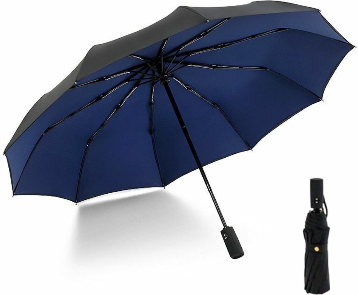 Bovista Moderne Stormparaplu - Opvouwbaar - Windproof Paraplu - Stormproef - Automatisch Uitklapbaar - Umbrella - Marine Blauw