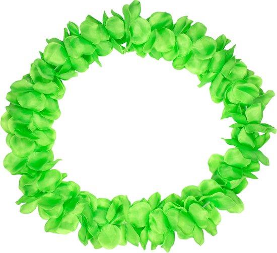 Hawaii kransen bloemen slingers - neon groen - Verkleed accessoires - kinderen/volwassenen