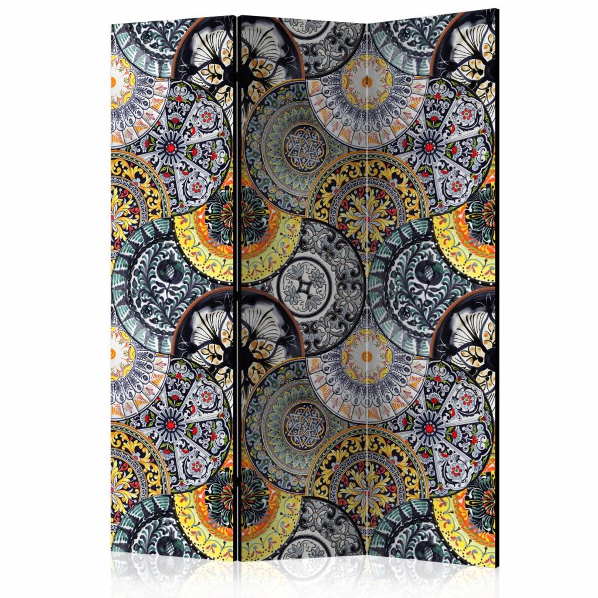 Vouwscherm - Kamerscherm - Geschilderd exotisme 135x172cm , gemonteerd geleverd, dubbelzijdig geprint
