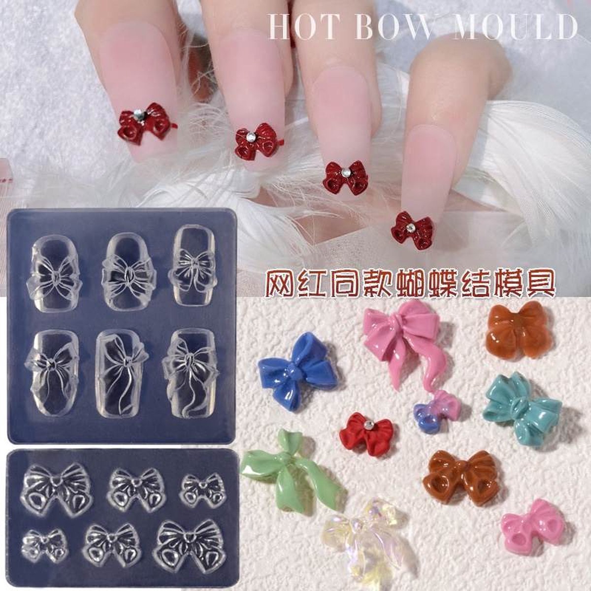 Goedkoopste 3D Silicone Nagel Tools met zes verschillende tekening-doorzichtig-Nieuwe model-Silicone nagel Manicure nagel vijlen