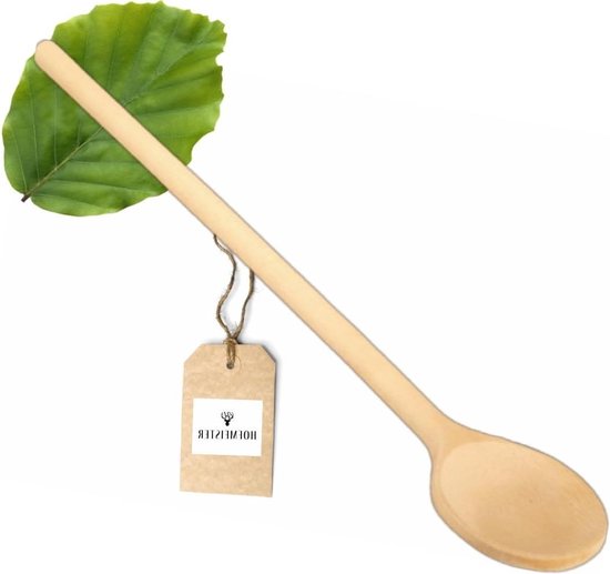 Ronde houten kooklepel - 30 cm - olijfhout - hygiënisch