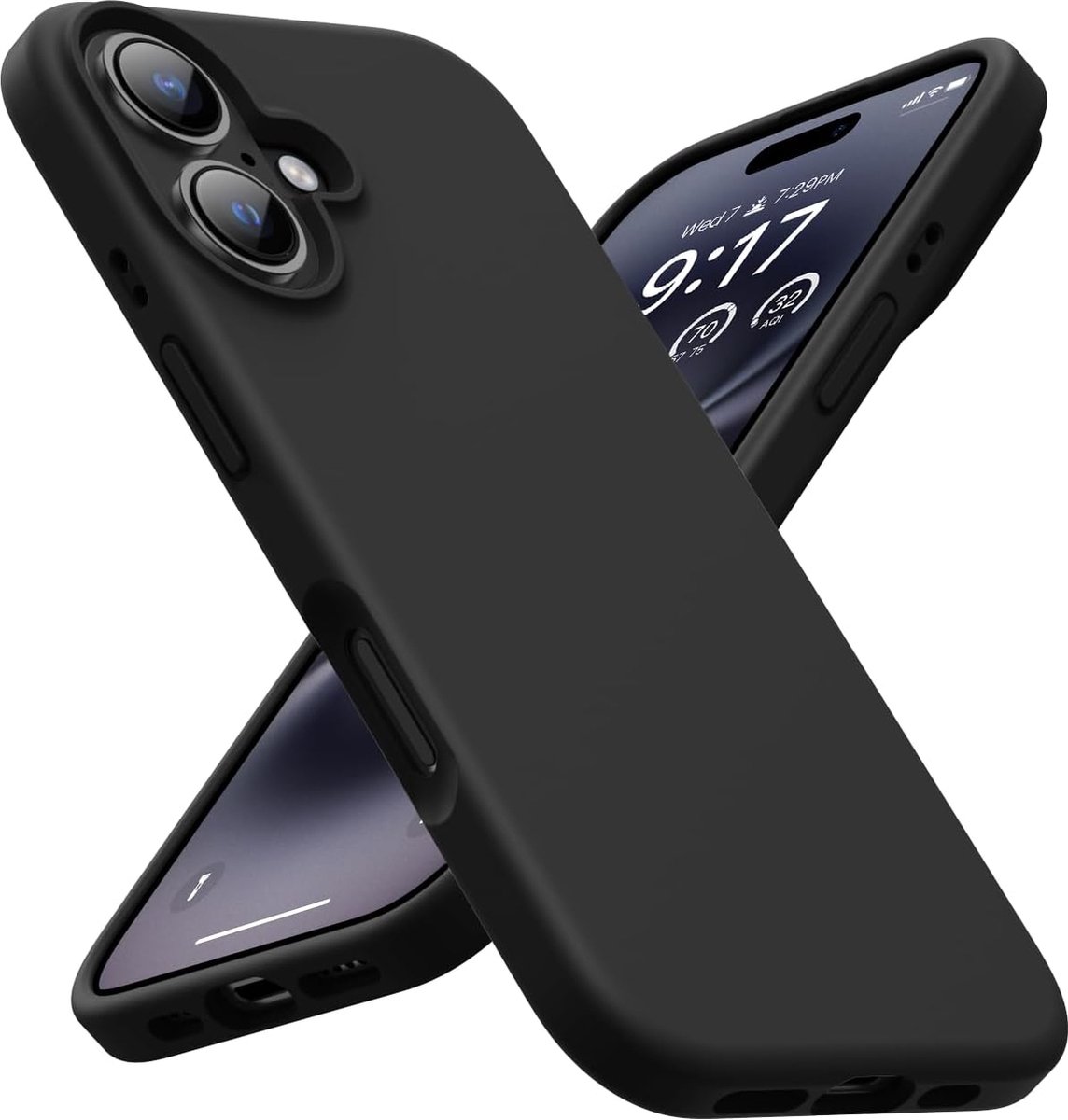 Arara Hoesje Geschikt voor iPhone 16 Hoesje Siliconen - liquid Backcover - Zwart