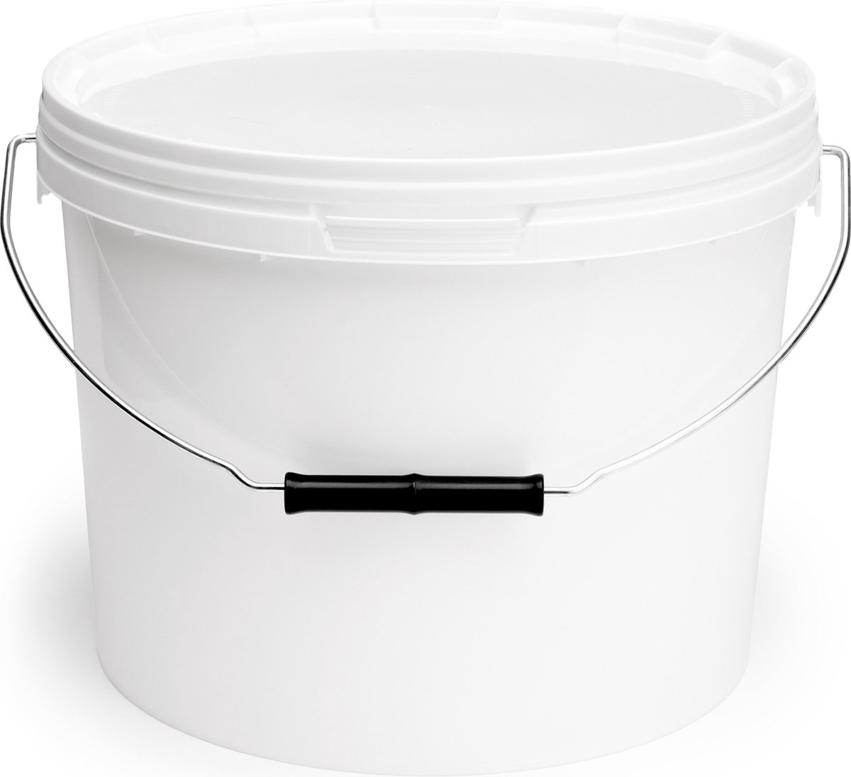 Goedkoopste 50x stuks - 12 L - Garronda Emmer Met Deksel - Verpakkingsemmer - Emmertje - Rond - Wit GD-PL-BIS-Whit