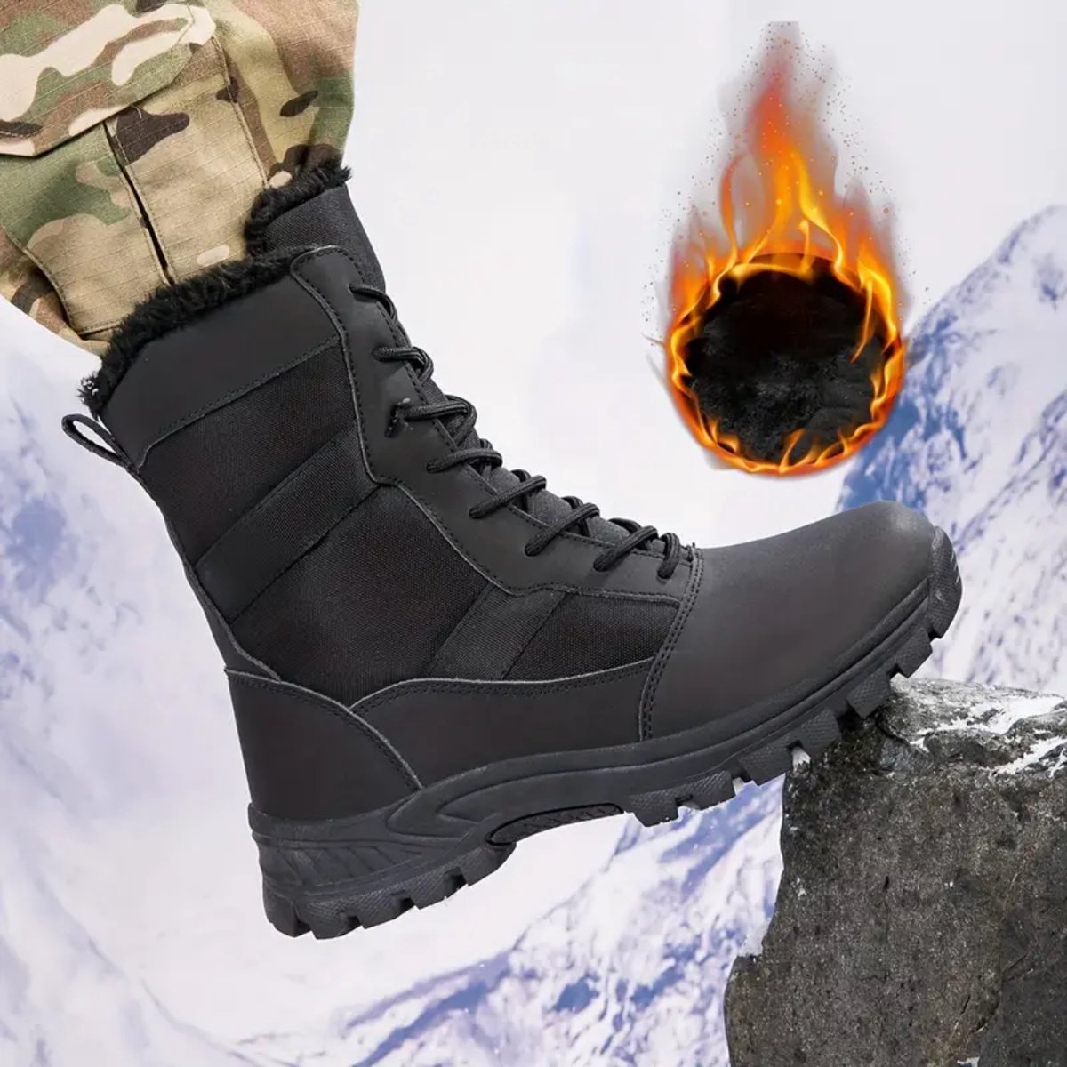 Bovista Snowboots Sneeuwschoenen Sneeuwboots Dames En Heren Wintersport Ski Skischoenen – 42.5 stevig Zwart