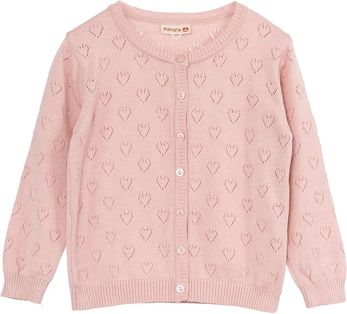Minora Baby Vest voor Meisjes en Jongens- Cardigan Kinder Winterkleding- Gebreide Baby Trui met Lange Mouwen, 2 Jaar- Pink-Sinterklaas cadeautjes