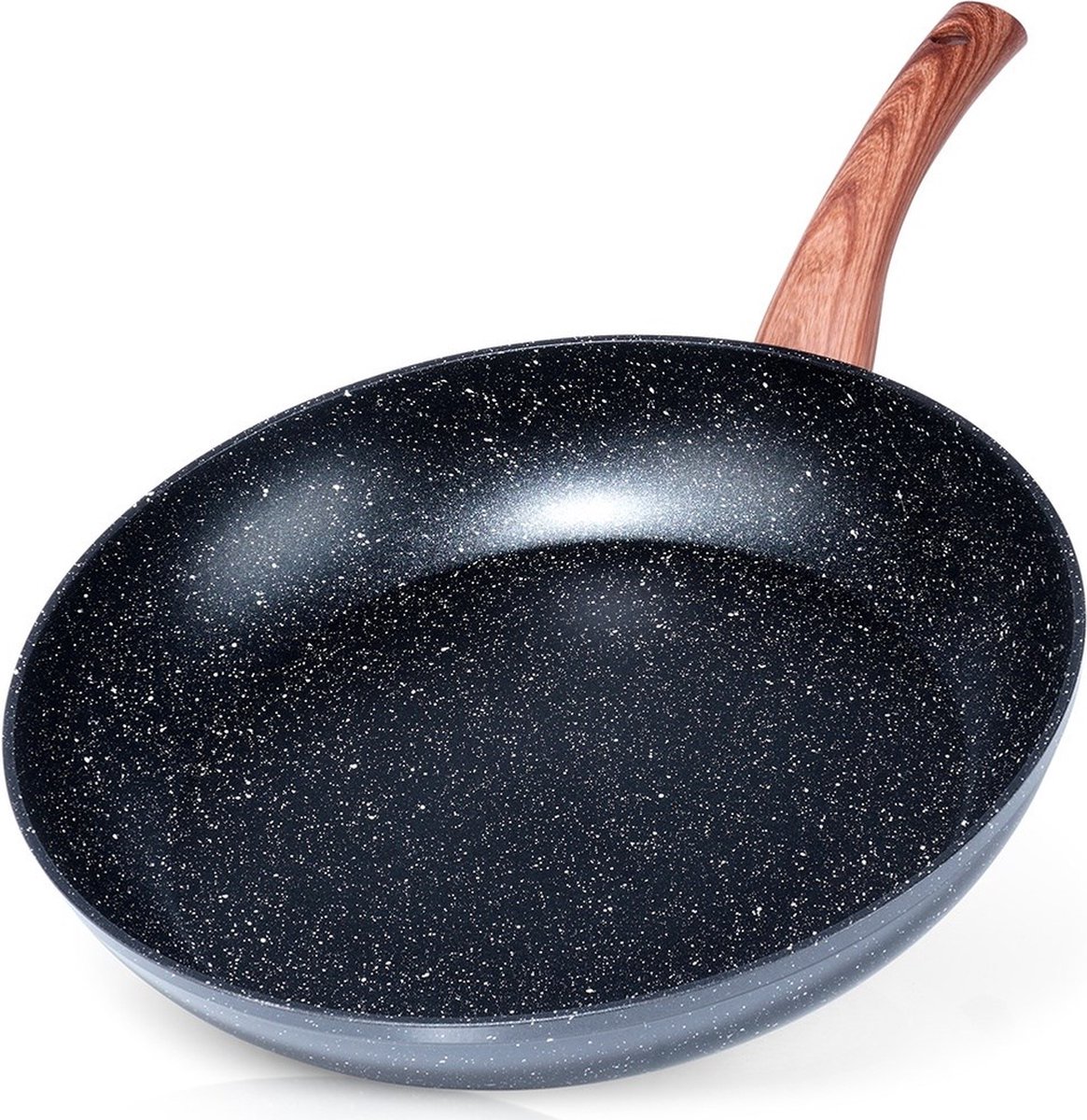 Koekenpan Graniet BLACK&WOOD 32 cm - Multifunctionele Pan voor Vlees - Groenten