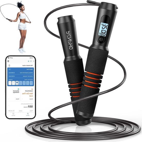 RENPHO Smart Springtouw Met Teller, Verstelbare Draadloze Springtouwen App Gegevensanalyse Snelheidsspringtouw Voor Fitness Trainingsapparatuur Dames Heren Kinderen Crossfit Gym Mma 672684013