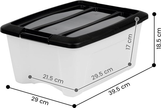 SUNDIS Bac de rangement 15L en plastique recyclé vert, L.38xl.29x H19,5cm, empilable et superposable, multiusage, idéal pour l'atelier, le bricolage ou le transport