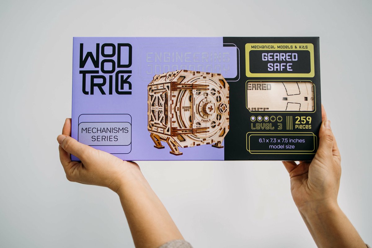 Wood Trick – Modelbouw 3D houten puzzel – Tandwiel kluis 'Geared safe' (WDTK037) – 259 stuks - Geen lijm noch verf nodig! — afbeelding 15