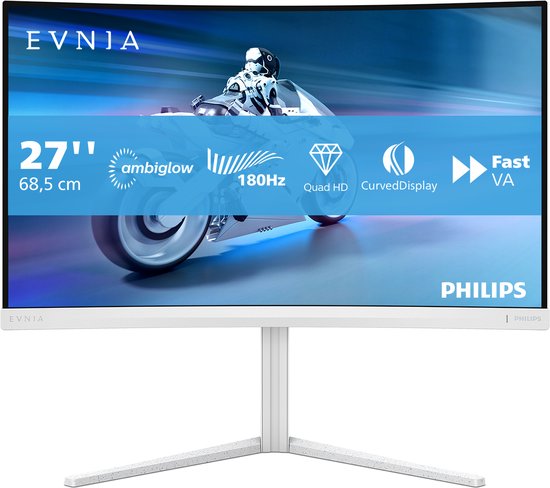 Philips Evnia 5000 27M2C5501 - Curved QHD Gaming Monitor - Ambiglow - 180hz - 27 inch