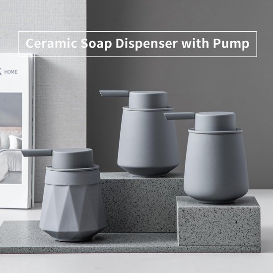 Autumnlife Zeepdispenser set groen, 2 stuks afwasmiddeldispenser keuken zeepdispenser met grote pomp en etiket, navulbaar Dish Soap Dispenser geschikt voor keuken, bad, werkblad - 350ml