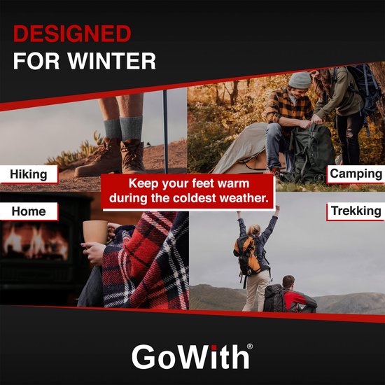 GoWith - chaussettes en laine - chaussettes en alpaga - 2 paires - chaussettes en laine pour diabète - éponge complète - chaussettes maison - chaussettes chaudes - chaussettes d'hiver - chaussettes thermiques - chaussettes cadeaux - taille 35-38