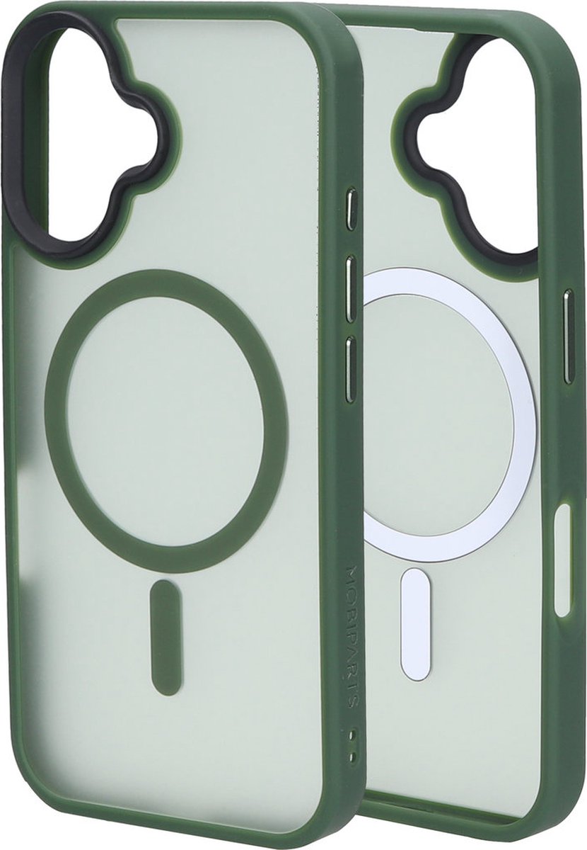 Mobiparts hoesje geschikt voor Apple iPhone 16 - Hardcover - MagSafe - Groen