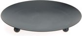Vilde - Kaarsenplateau - Metaal - 12 cm - Rond - Zwart