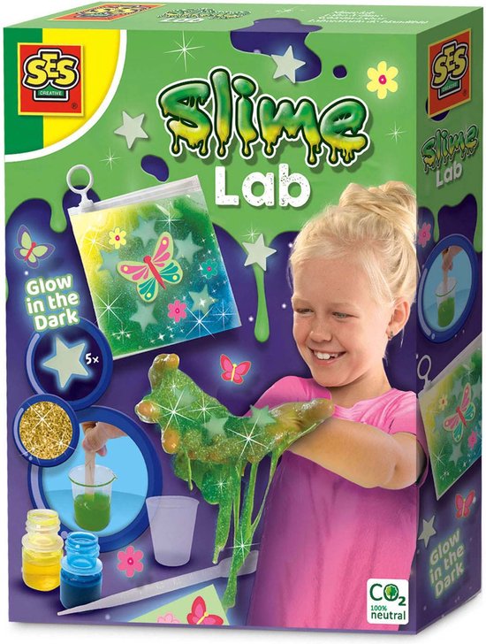 Foto: Ses slime lab glow in the dark maak zelf je eigen slijm goed uitwasbaar veilig voor kinderen experimenteerdozen