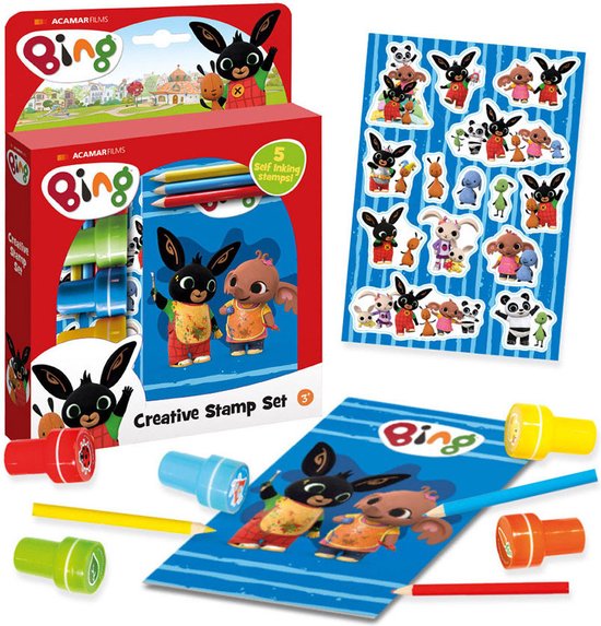 Foto: Bing creatieve knutselset met stempels potloden en stickers creatief speelgoed bambolino toys