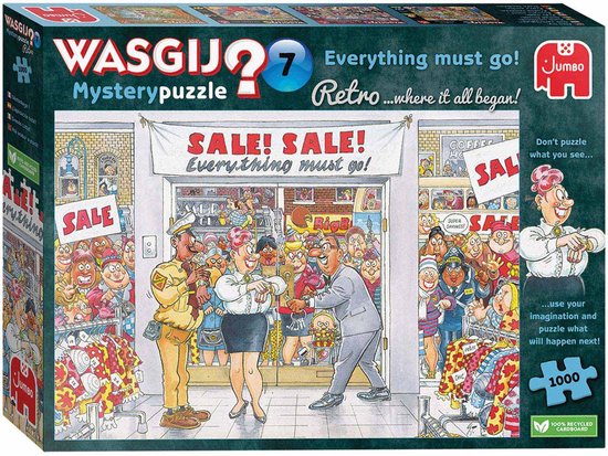 Foto: Wasgij mystery everything must go puzzel 1000 stukjes puzzel