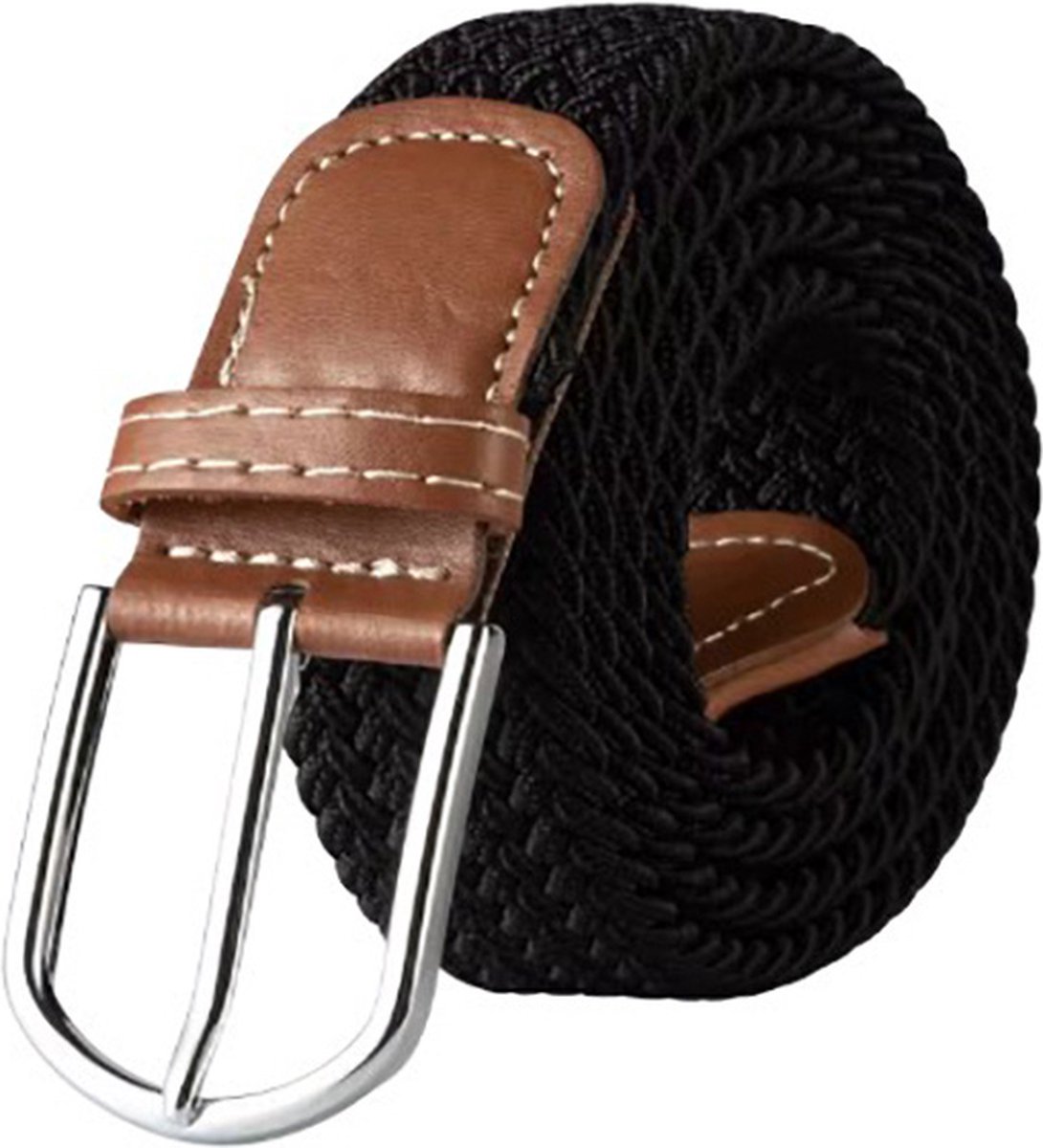 Actie4you® - Elastische Geweven Riem - Gevlochten Riem - Canvas Riem - Unisex - 105CM - Zwart