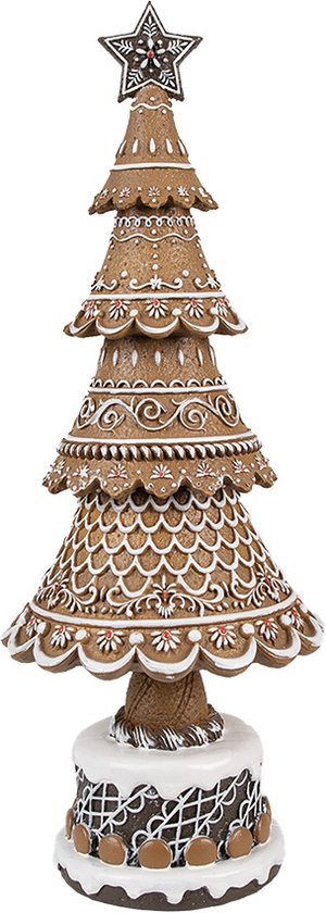 Clayre & Eef Décoration de Noël Sapin de Noël Ø 16x42 cm Marron Plastique