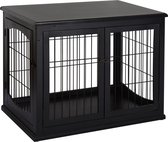PawHut Hondenkooi voor thuis binnen hondenbench hondenhuis huisdier 2 deuren D02-040