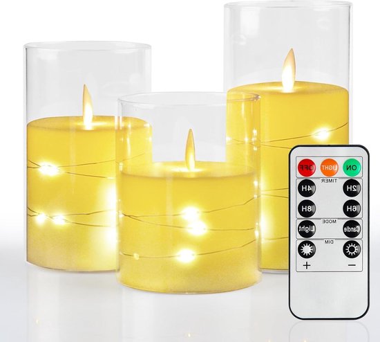 6 Stuks LED Vlamloze Kaarsen Op Batterijen Met Afstandsbediening En Timer - Flikkerende Decoratieve Kaarsen Voor Binnen En Buiten