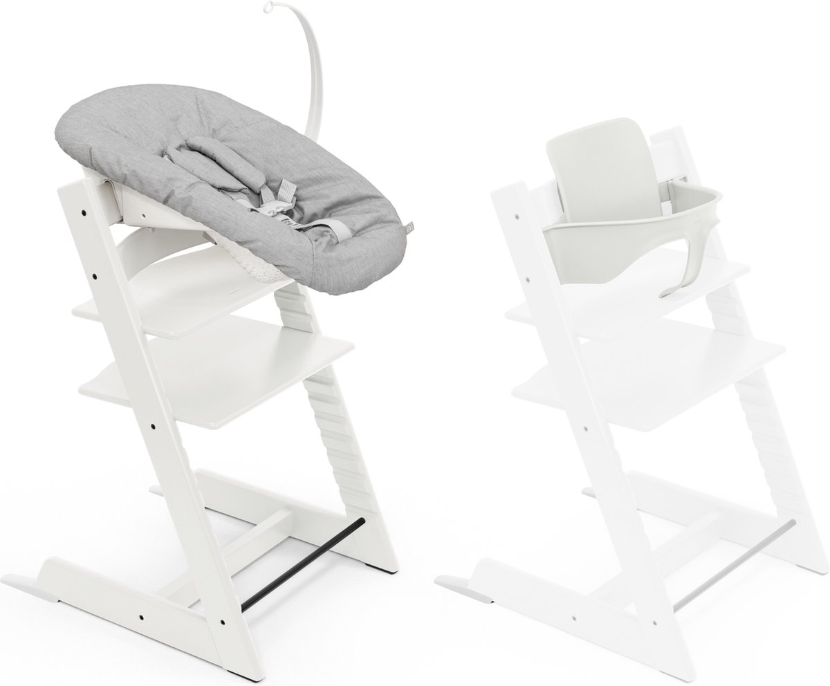 Stokke Tripp Trapp-kinderstoel, wit (inclusief stoel en babyset2) met newbornset - veilig, verstelbaar, ergonomisch ontwerp