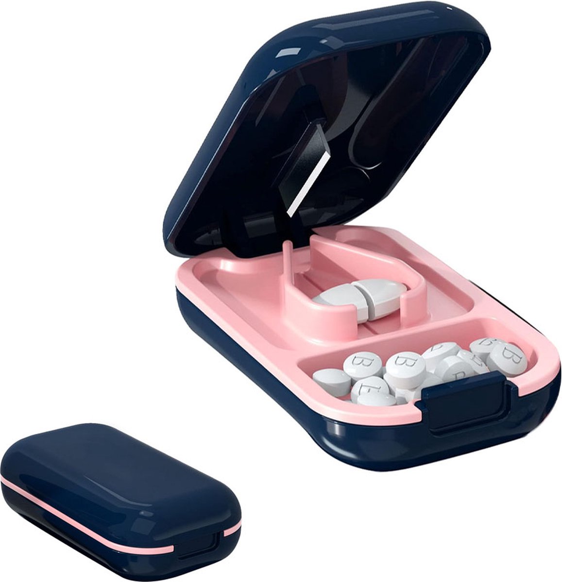 Goedkoopste Pillensnijder - Pillensplijter - Tablettensplitter - Tablettensnijder - Waterdicht en Stofdicht - Nauwkeurig Snijden - Medicijnsnijder - Bewaardoosje voor Pillen - Pillendoosje - Verwijderbaar - Draagbaar Snijmechanisme - Handig en Veilig - Blauw