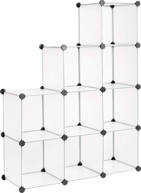 Plastic Rack Transparent Plastic Shoe Rack Storage Rack Modular System with 9 Compartments ...